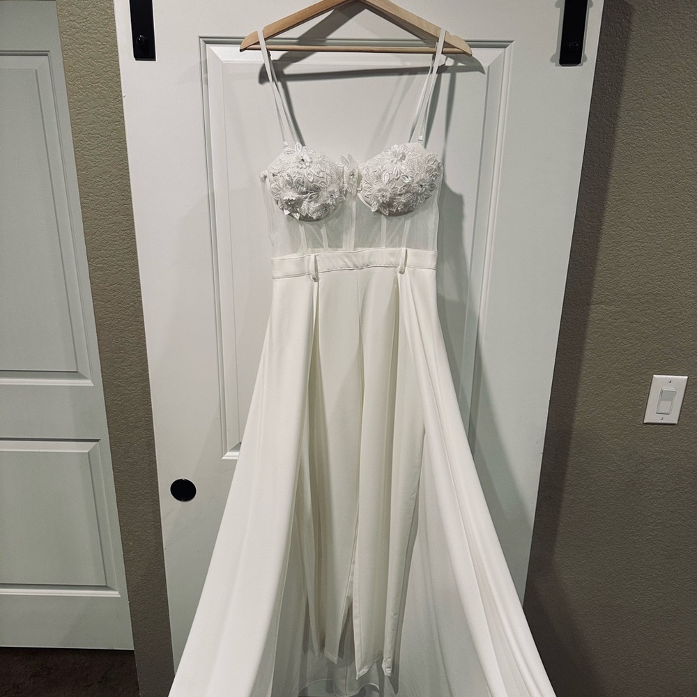 Elegant White Floral Gown
